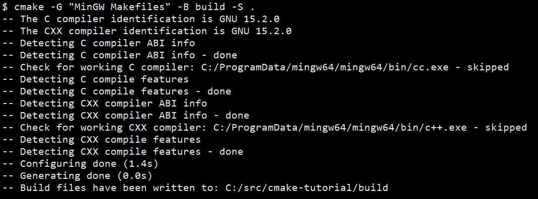 Successful Configure and Generation Step(s)